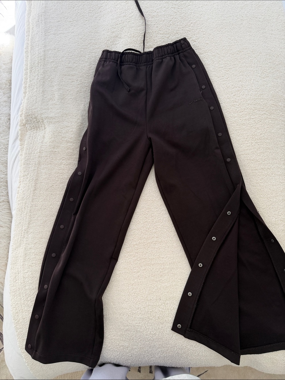 SKIMS Black Snap-Detail Track Pants
